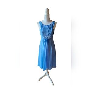 David's Bridal Bridesmaid‎ Women's Dress Sz 6 Evening Formal Blue Bling …